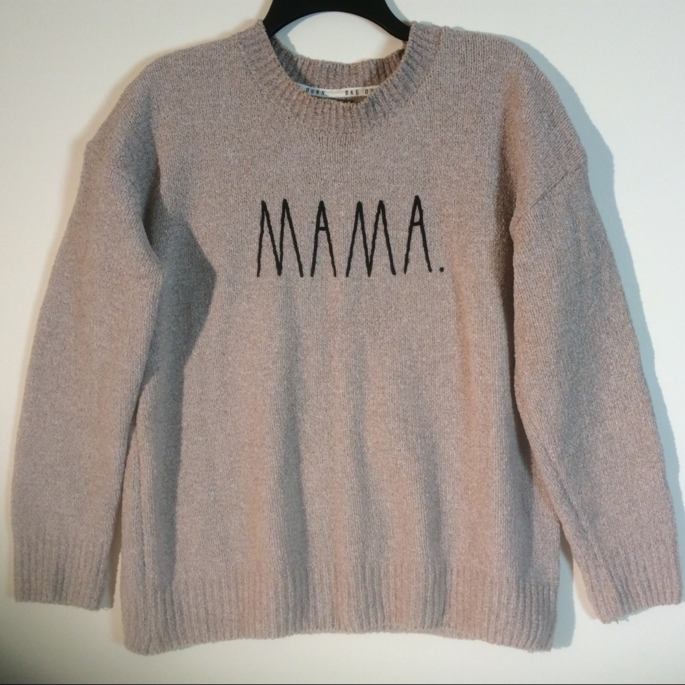 Rae Dunn MAMA Sweater Soft Crew Neck Knit Pullover